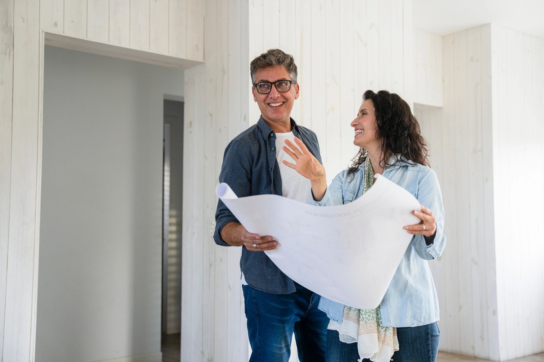 Home planning discussion with clients