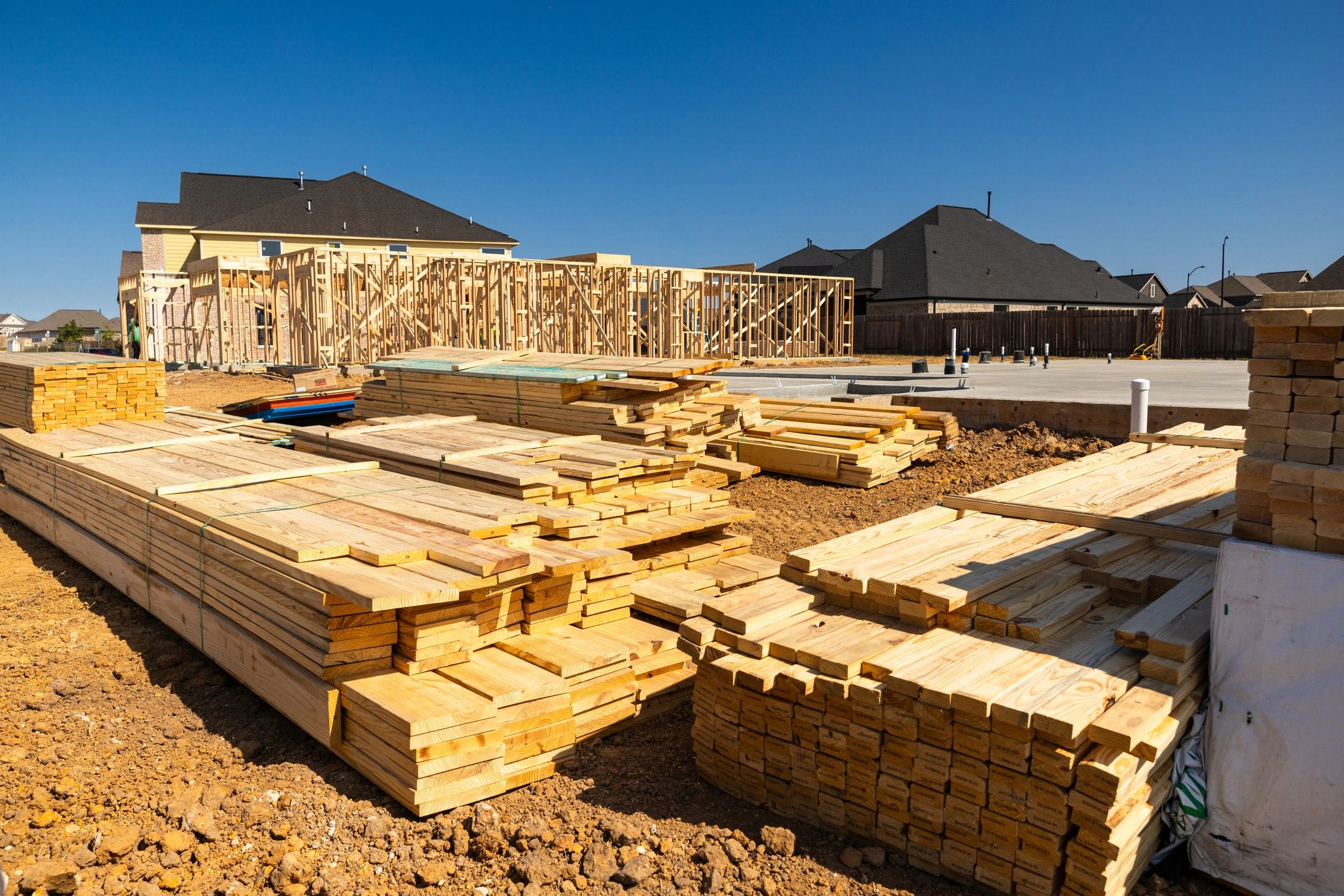 Construction framing and foundation work
