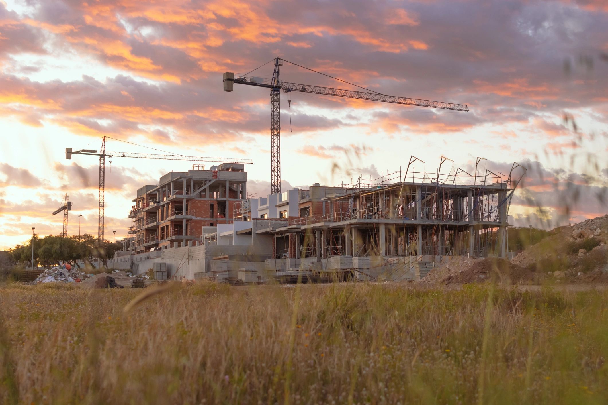 Modern residential development under construction